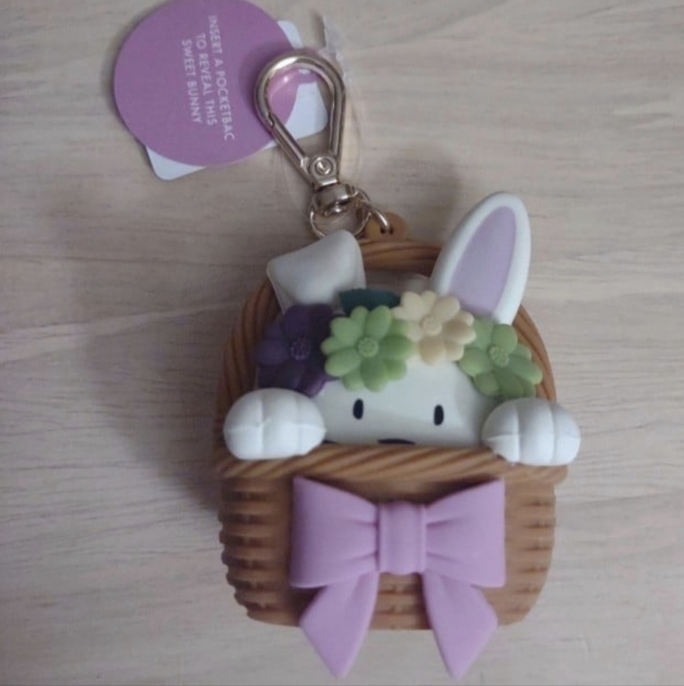 Kawaii Easter Bunny Basket Spring Bath Body Works Pocketbac Holder Keychain